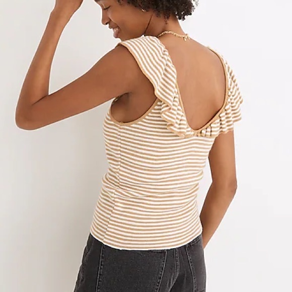Madewell Belhaven Ruffle Stripe Sweater Tank - Picture 3 of 5